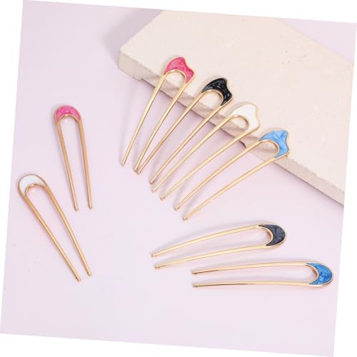 Anneome 8 Stück Teiliges Französische U Förmige Haarnadeln aus Metall Leichte Stilvolle Haarklammern für Sicheren Geeignet für Damen zum Fixieren von Dutts und Eleganten Frisuren von Anneome