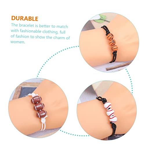 Anneome 8 Stück Teiliges Sport Charm Armband Geflochtene Basketball Rugby Tennis Baseball Freundschaftsarmbänder für Damen und Herren Leichtes Hautfreundliches Schmuckaccessoire von Anneome