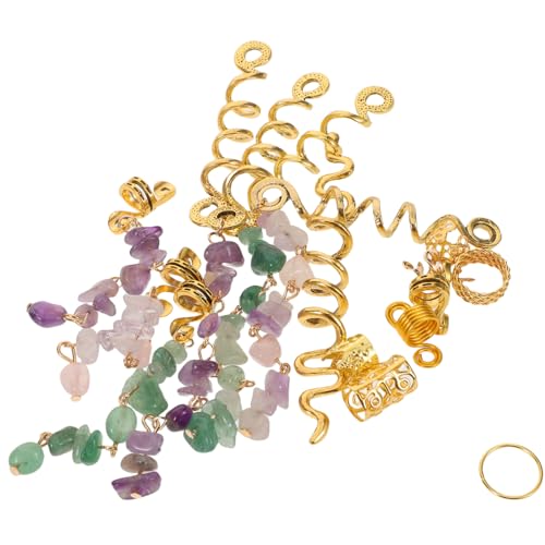 Anneome 80 Stück Teiliges Haar Schmuck für Dreadlocks mit Naturstein Anhängern Metall Haarmanschetten für Flechtfrisuren Fester Sitz Einfach Anzuwenden Modischer Ethno-stil für Damen von Anneome