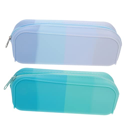 Anneome 2stücke Federmäppchen Aus Silikon Ästhetisch Leicht Für Stifte Und Bleistifte Organisierter Stiftbehälter Schützender Stift Organizer Tragbar Mit Reißverschluss von Anneome