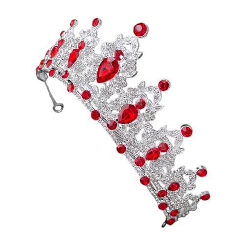 Anneome Barock Braut Tiara Haarschmuck Silber-rot Funkelnde Kristallkrone für Hochzeit Geburtstag Quinceanera Damen Diadem Langlebiges Königliches Accessoire für Festliche Anlässe Anneome Barock Braut Tiara Haarschmuck Silber-rot Funkelnde Kristallkrone für Hochzeit Geburtstag Quinceanera Damen Diadem Langlebiges Königliches Accessoire für Festliche Anlässe von Anneome