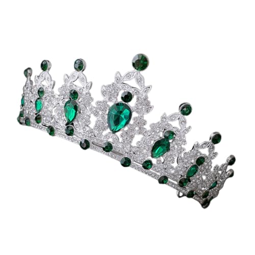 Anneome Barock Brautkrone Grün Strass Diadem Haarschmuck für Hochzeit Geburtstag Besondere Anlässe Stilvolle Tiara Schmuckstück für Damen und Braut von Anneome