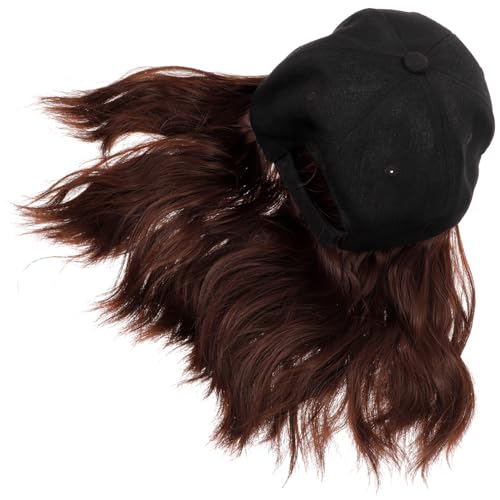 Anneome Baseball Cap Perücke Damen Synthetisch Lockig Wellig Modisch Schnell Tragbar für Cosplay Bühne Fotoshootings Damen von Anneome