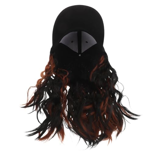 Anneome Baseball Cap Wig Damen mit Natürlichem Bob Hitzebeständiger Atmungsaktiver Kurzhaar-hut mit Welligen Extensions Leichtes Haarteil für Frauen Teenager Modische Kopfbedeckung für von Anneome