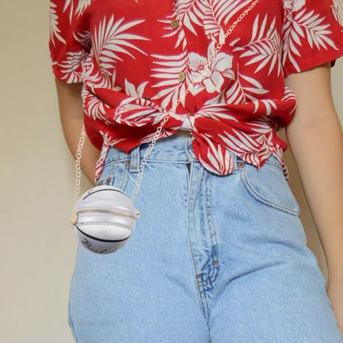 Anneome Basketball Crossbody Bag mit Kette Damen Umhängetasche Modisch Vielseitig Teenager Tasche für Alltag und Shopping Sommerliche Trendtasche Niedliche Messenger Bag von Anneome