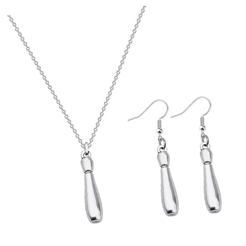 Anneome Bowling Schmuckset Damen Halskette Ohrringe Robust Eleganter Anhänger Perfektes für Bowlingliebhaberinnen zu Hochzeiten Partys Abschlussfeiern und Besonderen Anlässen von Anneome