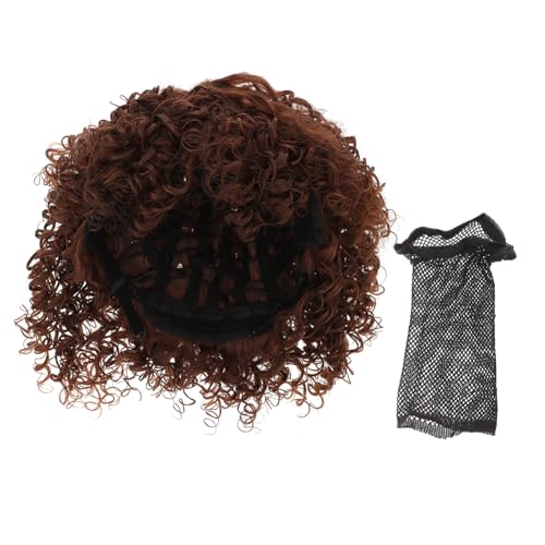 Anneome Braune Realistische Werkzeuge Beständig Für Haar Perücken Flauschige Wellige Mädchen Frauen Leichte Friseur Faser Perücke Mit von Anneome