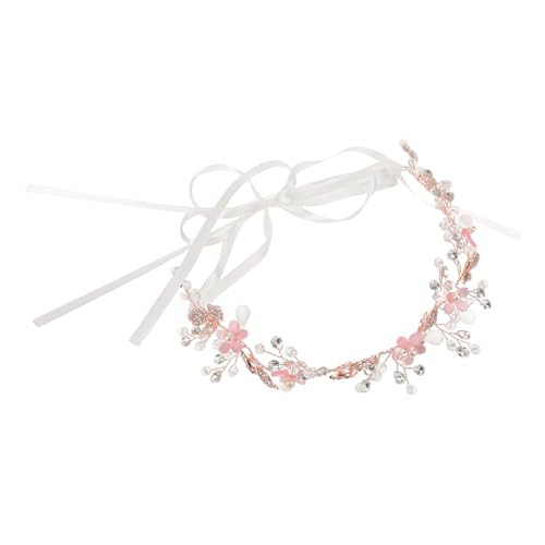 Anneome Bridal Headband mit Perlen und Strass Leichtes Blumiges Haaraccessoire für Braut Brautjungfern und Blumenmädchen Eleganter Hochzeitsschmuck für Party Geburtstag und Verlobung von Anneome