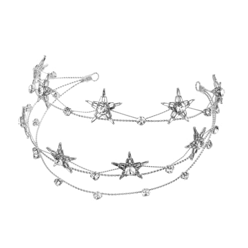 Anneome Bridal Tiara Silber Fünf-punkte-stern Haarreif mit Strass Hochzeit Kopfschmuck für Braut und Festliche Anlässe von Anneome