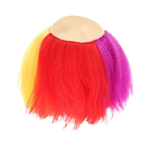 Anneome Bunte Kurze Perücken Mehrfarbiges Design Wiederverwendbare Partyperücke für Frauen Herren Halloween Karneval Dj Bühnenauftritte Cosplay von Anneome