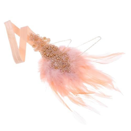 Anneome Damen Stirnband mit Tasseln und Federn Champagnerfarbenes Party-haarband für Festliche Anlässe Einzigartiges Haarschmuck-accessoire für Weihnachtsfeiern und Fotoshootings von Anneome