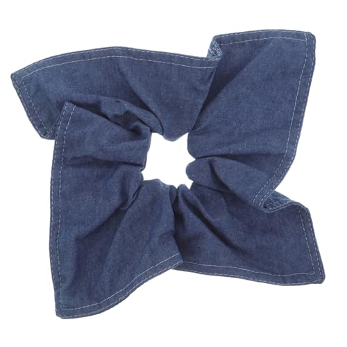 Anneome Denim Haarschleife Haargummi Elastisch Große Intestine Scrunchie Für Dickes Lockiges Haar Damen Mädchen Vielseitiger Quadratischer Haarschmuck Blau Sanft Und Sicher von Anneome