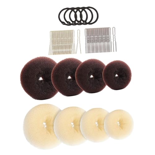 Anneome Donut Hair Bun Maker Teilig mit U Förmigen Haarnadeln und Elastischen Haargummis Weiches Material Vielseitiges Hairstyling Tool für Frauen und Mädchen Sicherer Haarschäden von Anneome