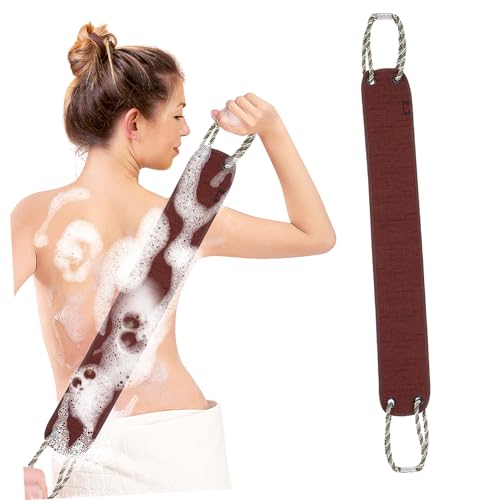 Anneome Doppelseitiger Peeling Rückenschrubber mit Handgriffen Sanfter Körperpeeling Waschlappen für Rücken Nacken und Schultern Langlebig und Hautfreundlich Geeignet für Männer und Frauen von Anneome