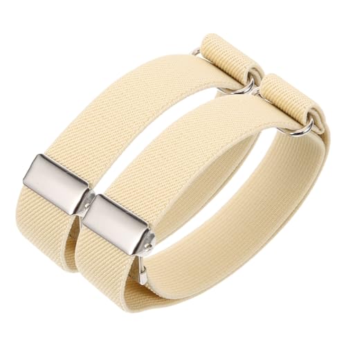 Anneome Elastische Ärmelhalter für Herren Damen Verstellbare Armbänder Bequemes Stretch Design Robustes Material Modische Ärmelgarters Passend für Verschiedene Armgrößen Khaki von Anneome