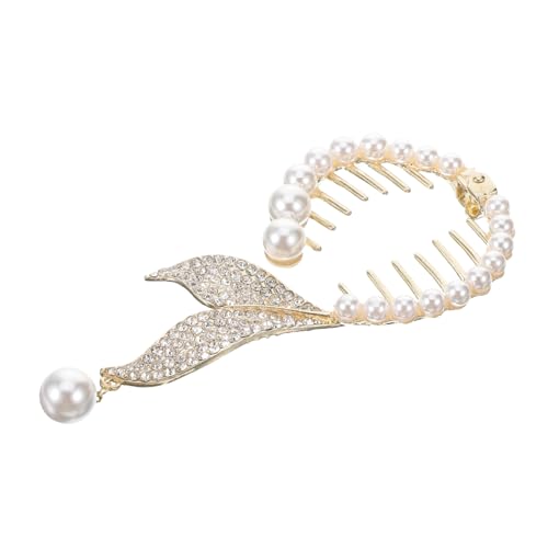 Anneome Eleganter Haarklammer Damen mit Strass und Perlen Haarkralle für Pferdeschwanz und Dutt Modischer Haarclip aus Vielseitig für Alltag Hochzeit und Geschenk Geeignet von Anneome