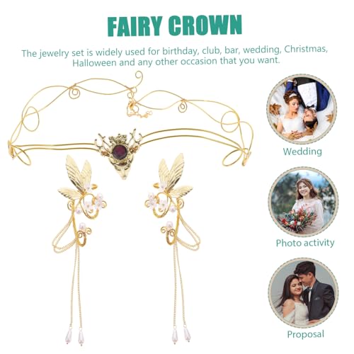 Anneome Elegantes Ohrclip Damen Non piercing Ohrschmuck mit Kronen design und Quasten Modische Leichte Ohrclips Hautfreundlich und Vielseitig für Hochzeit Geburtstag Party und Alltag von Anneome