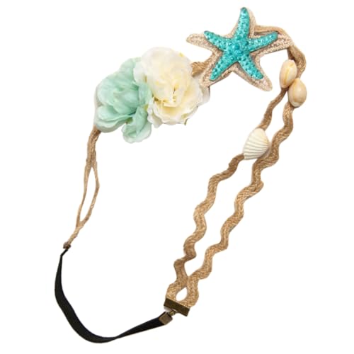 Anneome Elegantes Perlen haarband mit Muschel und Seestern Elastisches Strand stirnband für Damen Verstellbares Boho haaraccessoire für Urlaub Party Hochzeit und Alltag von Anneome