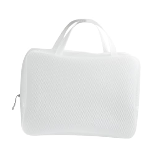 Anneome Eva wasserdichte Mesh Kosmetiktasche mit Reißverschluss Kleine Portable Kulturtasche für Make up und Reise Vielseitiger Organizer Beutel Strapazierfähiges Material Weiß von Anneome