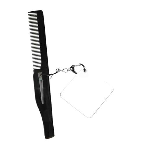Anneome Faltbarer Bartkamm mit Feinen Zähnen und Praktischem Schlüsselanhänger Leichter Taschenkamm mit Integriertem Quadratischem Spiegel für Herren Robustes Material Kompakt und von Anneome