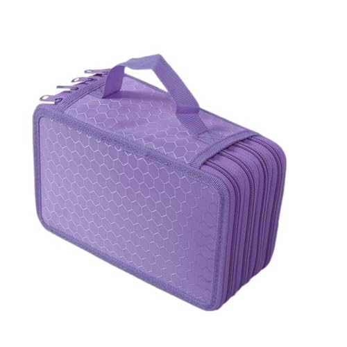 Anneome Buntstifte Fächern Stifteetui Aus Nylon Stiftebox Mit Reißverschluss Für Schule Kunst Und Reisen Mit Extrafach Für Radiergummi Und Anspitzer von Anneome