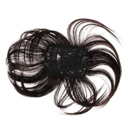 Anneome Frauen Haarteil Topper Wiglet Gerade Echthaar Haarteil für Oberkopf mit Unsichtbarem Clip Leichtes Atmungsaktives Haarstück zum Abdecken von Grauen Haaren und Weißem Ansatz von Anneome