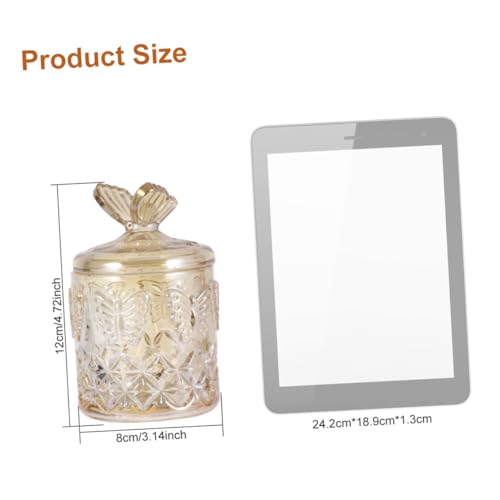 Anneome Glasbehälter für Wattepads und Kosmetik Transparenter Multifunktionaler Aufbewahrungsbehälter aus Glas Stabiler Make up Organizer für Schreibtisch und Kosmetik Khakifarbener von Anneome