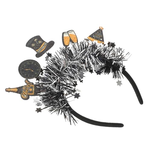Anneome Glitzerndes Neujahrs-stirnband mit Tinsel und Uhr-design Festliches Haarband für Silvesterparty Funkelndes Kopfschmuck-accessoire für Weihnachts Jahreswechsel-feiern Anneome Glitzerndes Neujahrs-stirnband mit Tinsel und Uhr-design Festliches Haarband für Silvesterparty Funkelndes Kopfschmuck-accessoire für Weihnachts Jahreswechsel-feiern von Anneome