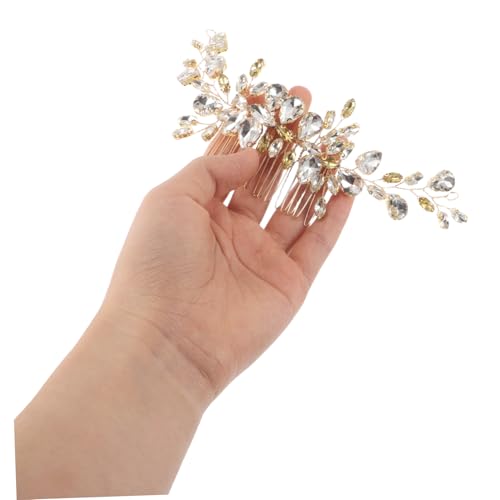 Anneome Gold Haarkamm Hochzeit mit Funkelnden Strasssteinen Eleganter Brautschmuck Seitlicher Haarkamm für Braut und Brautjungfern Leichter Schmuck für Besonderen Anlass Anneome Gold Haarkamm Hochzeit mit Funkelnden Strasssteinen Eleganter Brautschmuck Seitlicher Haarkamm für Braut und Brautjungfern Leichter Schmuck für Besonderen Anlass von Anneome