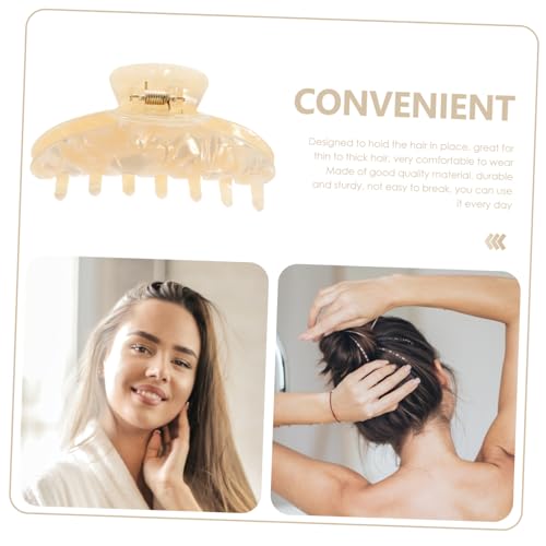 Anneome Große Haarklammer aus Acetat Perlmutt Weiß Rutschfeste Haarkralle mit Anti rutsch zähnen für Dickes und Dünnes Haar Modisches Haarschmuck accessoire für Damen und Mädchen von Anneome