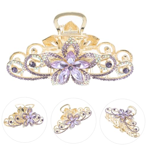 Anneome Große Haarklammer mit Strass Blumenverzierung Rutschfester Haargreifer für Damen und Mädchen Stabiler Haarclip für Dickes und Dünnes Haar Vielseitiges Haarschmuck Accessoire für von Anneome