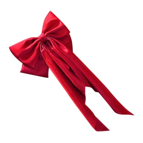 Anneome Große Haarschleife Haarklammer Satin Schleifen Haarklammer Rutschfeste Haarspange Damen Mädchen Rote Dekorative Haarschleife für Alltag und Fest von Anneome