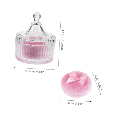 Anneome Große Weiche Körperpuderquaste mit Dekorativer Schleife Flauschiger Foundation für Gesicht und Körper Glasbehälter Effiziente Anwendung Stilvolles Design für Damen von Anneome