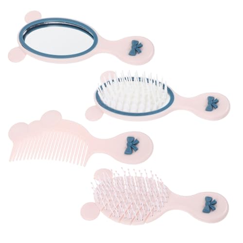 Anneome Haarkamm mit Kleinem Kamm Weiche Entwirrende Bürste Tragbares Reise Set mit Handspiegel Geeignet für Kleinkinder und Mädchen Sanft zu Kopfhaut und Nassem Haar von Anneome