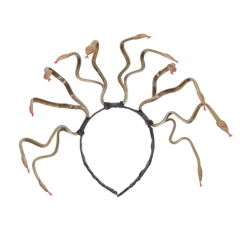 Anneome Halloween Haarreif Schlangen Design Medusa Cosplay Accessoire Tiefgoldener Leichter und Formbeständiger Kopfschmuck für Damen Halloween Kostüm und Party von Anneome