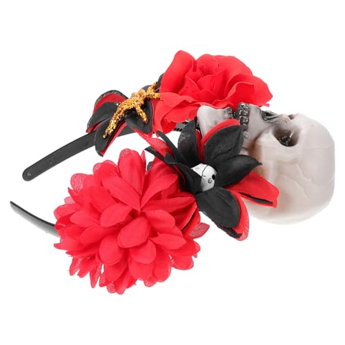 Anneome Halloween Haarreif mit Blumen und Totenkopf Langlebiges Cosplay Accessoire für Vielseitiger Kopfschmuck für Karneval Maskerade Fasching und Halloween Partys von Anneome