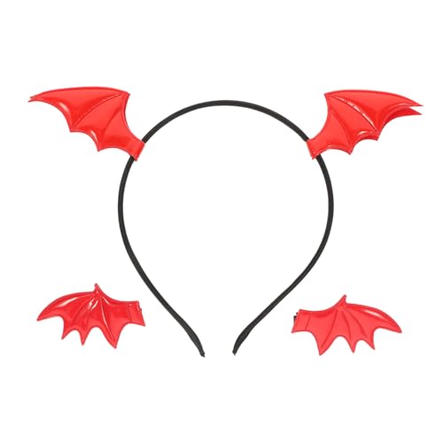 Anneome Halloween Haarschmuck mit Fledermausflügel Stirnband und Clips Cosplay Zubehör für Karneval Maskerade Bühnenauftritte und Party Stabiles Material Einzigartiges Design von Anneome