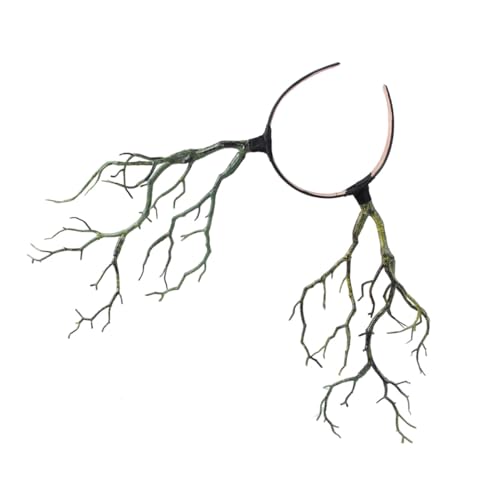 Anneome Halloween Hexen-horn Kopfschmuck aus Grünen Ästen Handgefertigtes Party Haarreif Accessoire für Gruselige Kostüme und Fotoshootings bei Halloween Karneval und Maskerade von Anneome