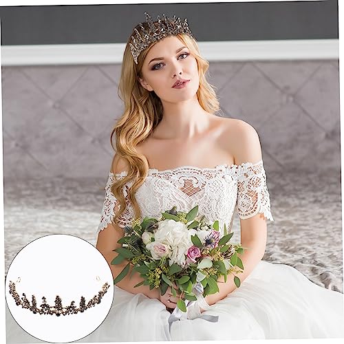 Anneome Hochwertige Braut Tiara Krone aus Robustem Legierungsmaterial Funkelnde Kristallkronen für Hochzeit Geburtstag Party und Fotoshootings Schwarzes Vintage Stirnband von Anneome