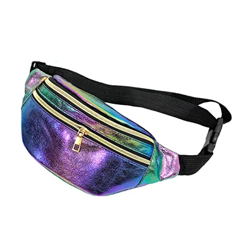 Anneome Holografische Glänzende Doppellagige Hüfttasche Modische Bauchtasche Für Sport Outdoor Damen Reisen Gürteltasche Aus Pu-Leder Anneome Holografische Glänzende Doppellagige Hüfttasche Modische Bauchtasche Für Sport Outdoor Damen Reisen Gürteltasche Aus Pu-Leder von Anneome
