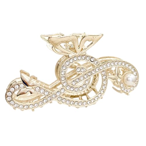 Anneome Krallenclip für Dickes Haar mit Musiknotenmotiv Strassbesetzter Haarklammer für Damen Rutschfester Haarschmuck mit Sicherem Halt Eleganter Haarclip für Frauen und Mädchen von Anneome