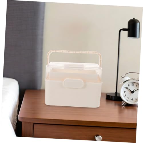 Anneome Lagiger Transparenter Medikamenten Organizer mit Schutzdeckel Wasserabweisend und Tragbar Vielseitige Aufbewahrungsbox für Kosmetik Bastelbedarf und Haarschmuck Großer Organizer von Anneome