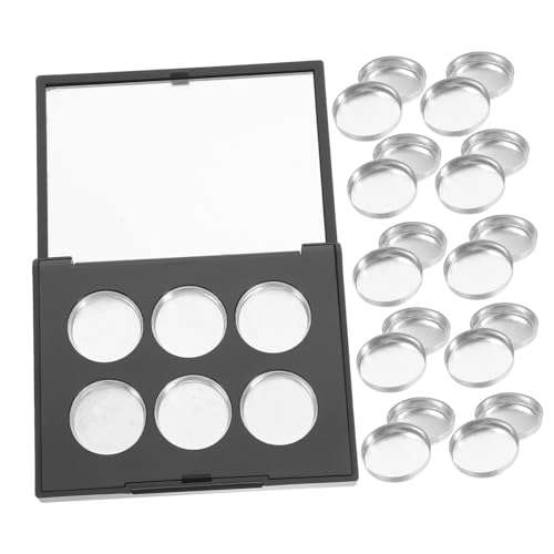 Anneome Leere Quadratische Lidschattenbox mit Mattem Schwarz Inkl Runden Aluminium paletten Kompakte Aufbewahrung für Make up zum DIY lidschatten Reise make up behälter Praktisches von Anneome