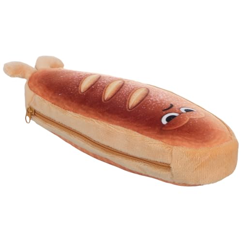 Anneome Mäppchen Kosmetiktasche lustiges Brot Stiftebox Toast Stifttasche Braune Stifttasche Pen -Organisator Fall süße Sachen für Teenager-Mädchen Bleistiftbeutel Stoff Brown von Anneome