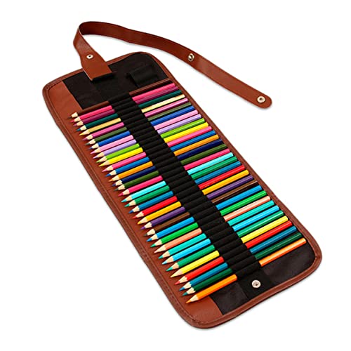 Anneome Bleistiftetui Canvas Mit Fächern Tragbare Aufbewahrungstasche Für Buntstifte Für Künstler Und Schüler Leicht Und Platzsparend Schwarz von Anneome