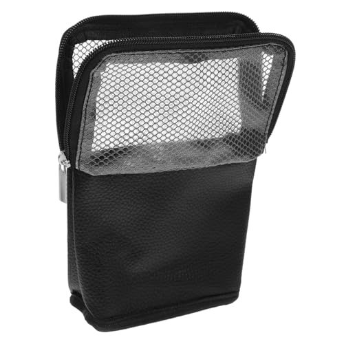 Anneome Make Up Pinselhalter Großvolumig Staubdicht Reise Make Up Tasche Leicht Tragbar Schwarz Robust Langlebig Kosmetiktasche für Damen und Unterwegs von Anneome