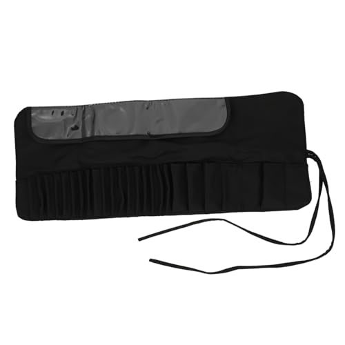 Anneome Make up Pinsel Aufbewahrungstasche Rollbar Großes Fassungsvermögen Tragbar mit Gürtelschlaufe für Reisen und Alltag Kosmetik Organizer Schwarz von Anneome