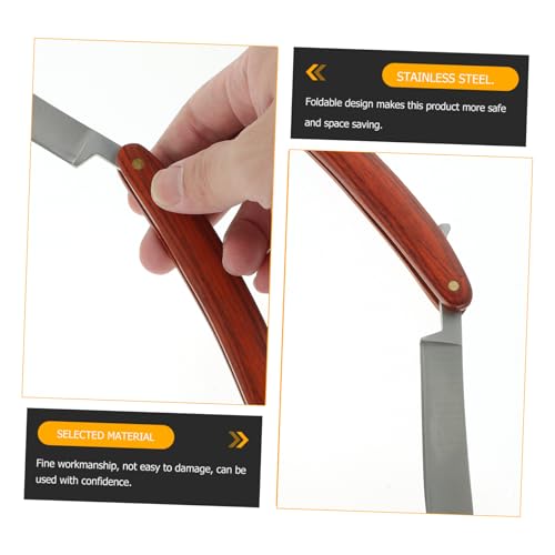Anneome Manueller Rasiermesser mit Holzgriff Rostfreier Faltbar Leicht und Tragbar für Bart Koteletten und Kurze Haare Geeignet für Herren und Friseursalons Langlebiges Bartpflege Werkzeug Anneome Manueller Rasiermesser mit Holzgriff Rostfreier Faltbar Leicht und Tragbar für Bart Koteletten und Kurze Haare Geeignet für Herren und Friseursalons Langlebiges Bartpflege Werkzeug von Anneome