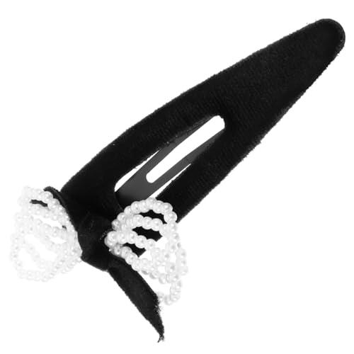 Anneome Perlen Haarspange mit Schleife Samtiges Haaraccessoire für Damen Sicherer Stilvoller Haarschmuck für Herbst und Winter Geeignet für Pony und Seitenhaar von Anneome