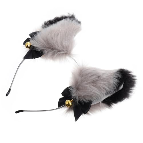 Anneome Plüsch Ohr Haarreif Fuchsohren mit Glocke Leichtes Haarband Cosplay Accessoire für Damen und Herren für Halloween Kostüm Tierpartys Weiches Material Bequem Tragbar von Anneome